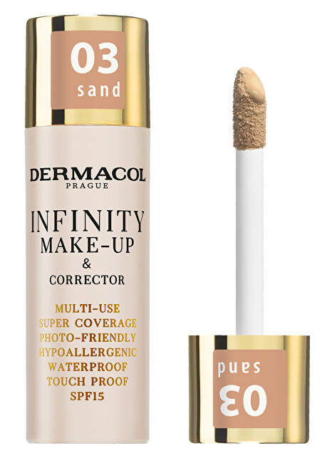 Dermacol Infinity high coverage make-up and corrector (Multi-Use Super Coverage Waterproof Touch) 20 g 1.5 Ivory makiažo pagrindas
