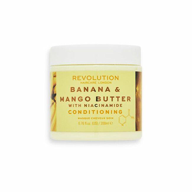 Revolution Haircare Banana + Mango Butter with Niacinamide (Conditioning Hair Mask) 200 ml 200ml atstatomoji plaukų priežiūros priemonė