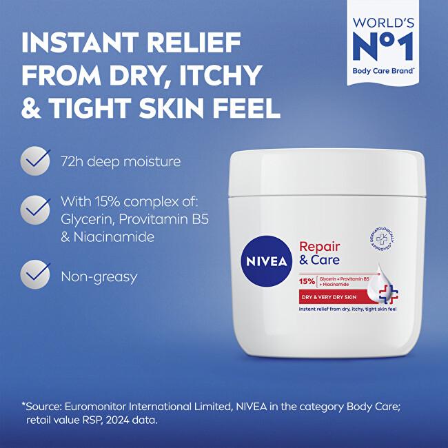 Nivea Hydrating body cream 15% Repair & Care 400 ml 400ml Unisex