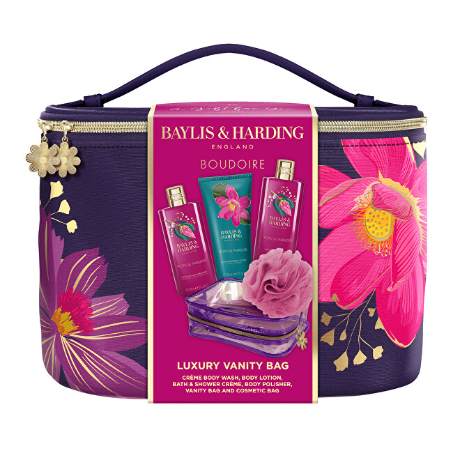 Baylis & Harding Boudoire Tropical Paradise Body Care Set & Bag - D&aacute;rkov&aacute; sada v ta&scaron;tičce ( 5 ks ) Vonios ir du&scaron;o priemonė Moterims