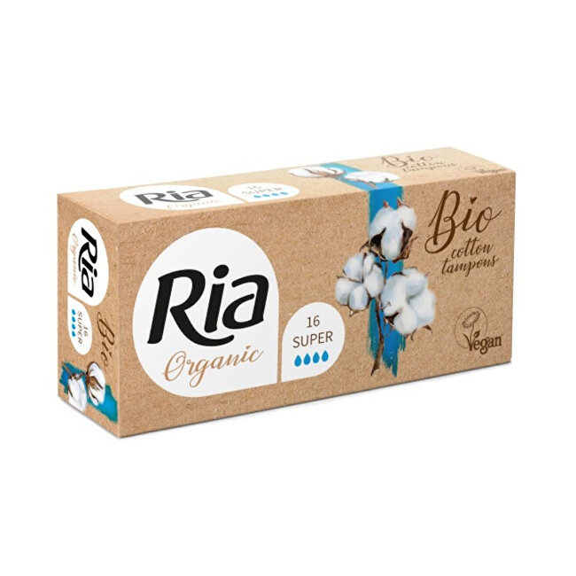Ria Women&acute;s BIO / Vegan tampons Organic Super 16 pcs Moterims