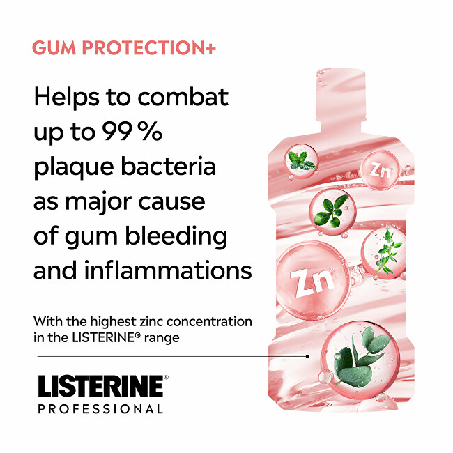 Listerine Mouthwash Professional Gum Protection+ 500 ml 500ml Dantų emalį stiprinanti priemonė