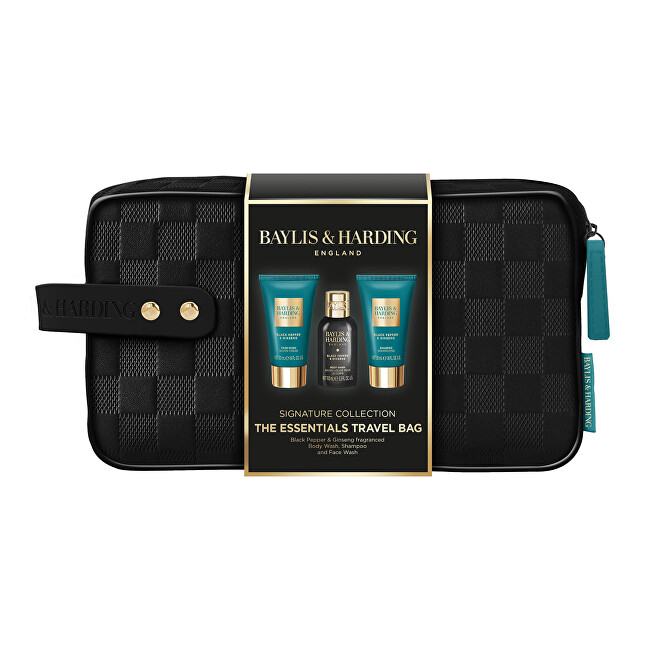 Baylis & Harding Black Pepper & Ginseng Body Care Gift Set in a Bag 3 pcs makiažo valiklis
