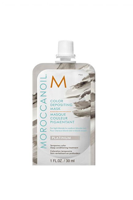Moroccanoil Toning Hair Mask Platinum ( Color Depositing Mask) 30ml atstatomoji plaukų priežiūros priemonė