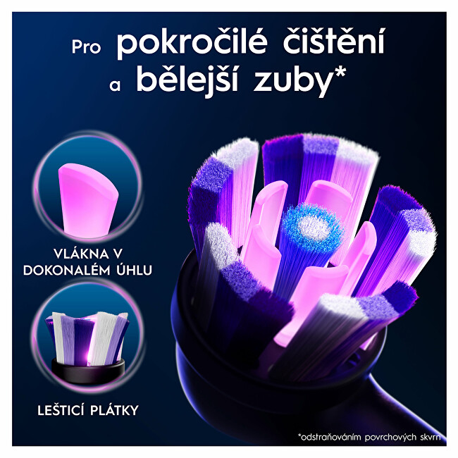 Oral B Replacement brush heads iO Radiant White Black 4 pcs dantų &scaron;epetėlis