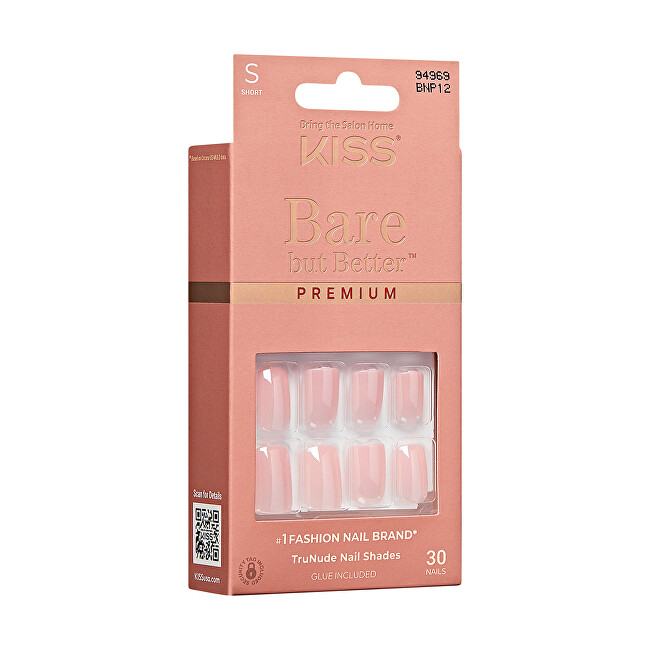 Kiss Bare-But-Better Premium Gel Nails 30 pcs priemonė nagams