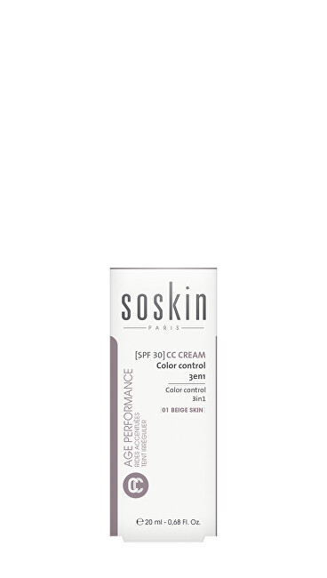 Soskin Paris Moisturizing CC Cream SPF 30 ( Color Control 3 in 1) Gold skin Moterims