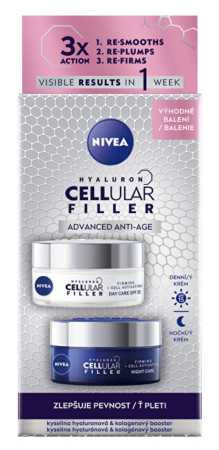 Nivea Hyaluron Cellular Filler firming care set for mature skin vietinės priežiūros priemonė