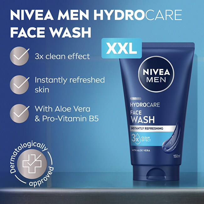 Nivea Men Hydrocare Face Wash Cleansing Gel 150 ml 150ml makiažo valiklis