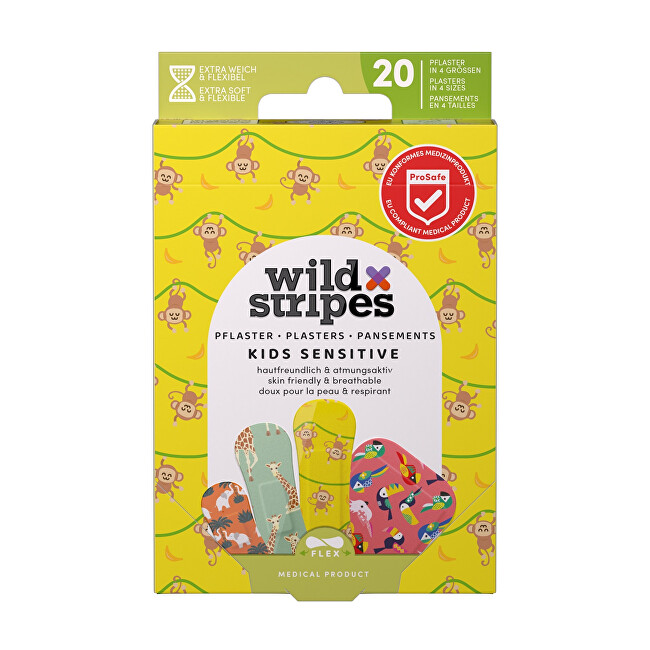 Wild Stripes Kids Sensitive Jungle Vibe Plasters 20 pcs Vaikams