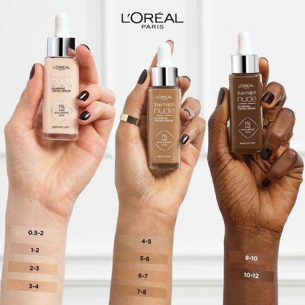 L&acute;Or&eacute;al Paris True Match Nude (Plumping Tinted Serum) 30 ml 3-4 Light Medium makiažo pagrindas