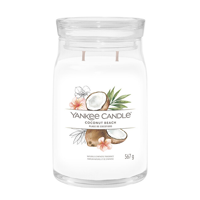 Yankee Candle Aromatic candle Signature glass large Coconut Beach 567 g Unisex