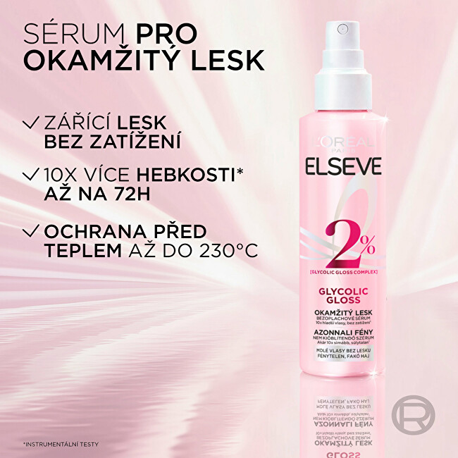 L'Or&eacute;al Paris Leave-in serum for instant hair shine Elseve Glycolic Gloss 150 ml 150ml nenuplaunama plaukų priežiūros priemonė
