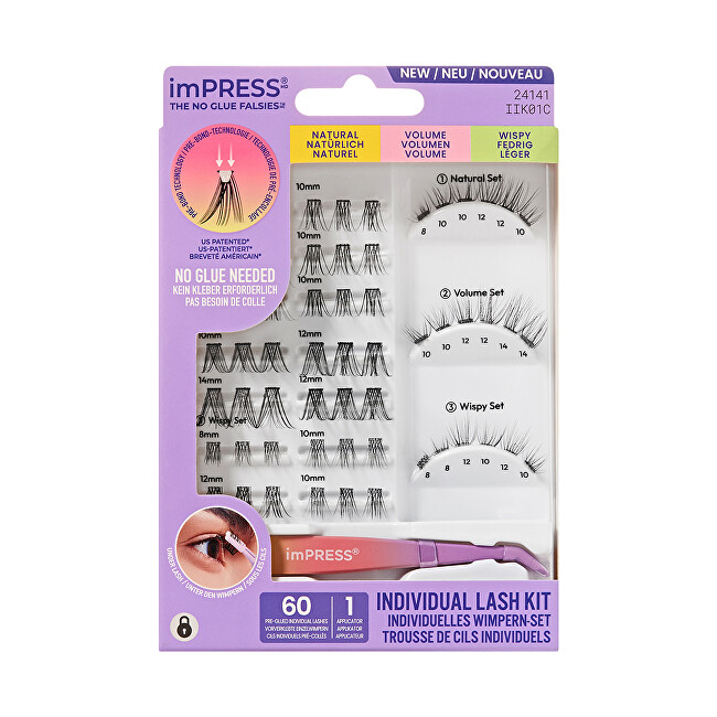 Kiss imPRESS Individual Lash Kit 01 blakstienų tu&scaron;as