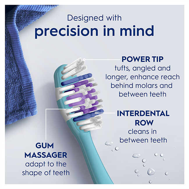Oral B Pro-3D White Whitening Clean Medium Toothbrush 2 pcs dantų &scaron;epetėlis
