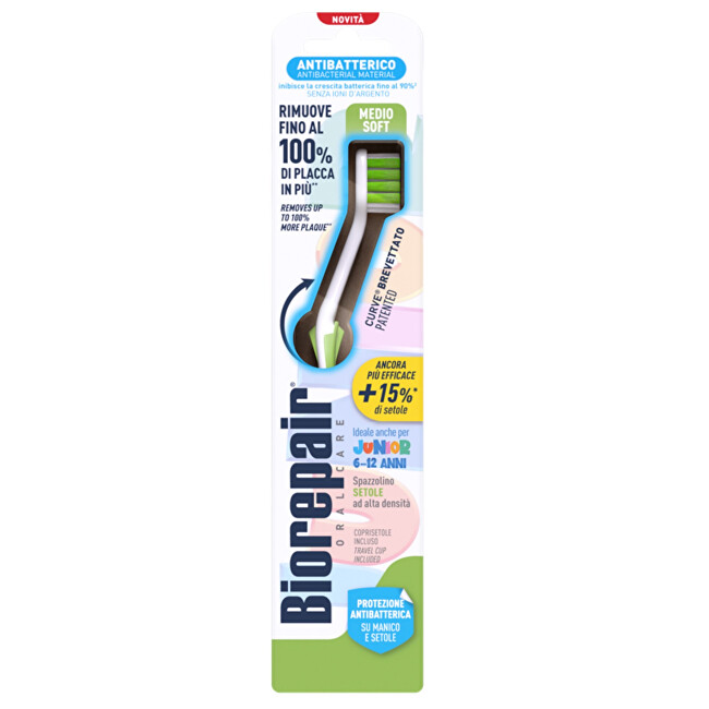 Biorepair Antibacterial Junior Toothbrush Medium Soft Dantų &scaron;epetėlis