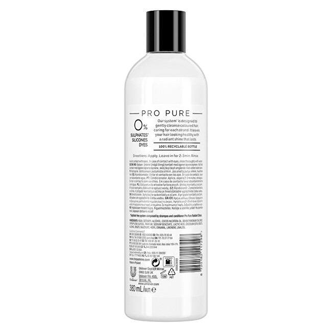 TRESemm&eacute; Pro Pure Radiant Color (Conditioner) 380 ml 380ml plaukų balzamas