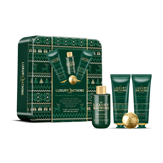 Grace Cole Body care gift set in a tin Pistachio & Caramel 4 pcs Vonios ir du&scaron;o priemonė Moterims