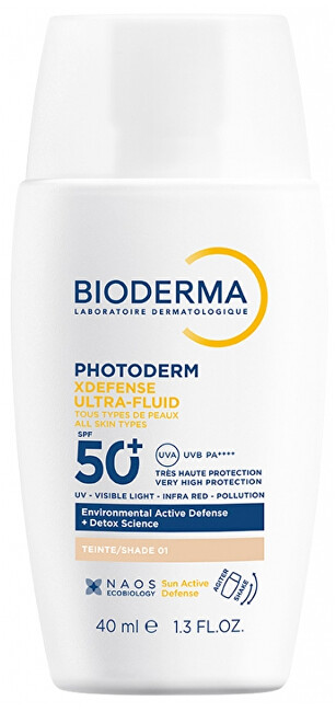 Tinted protective fluid SPF 50+ Photoderm (XDefense Ultra-Fluid Tinted) 40 ml
