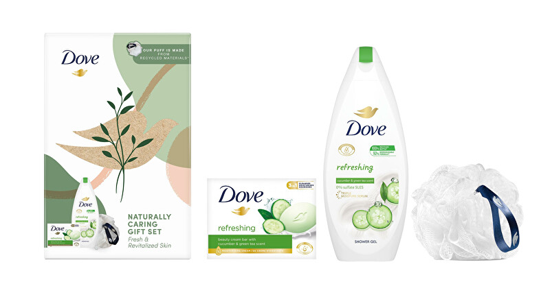 Dove Body care gift set with Refreshing sponge Moterims