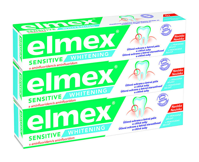 Elmex Whitening Sensitiv e Tooth Whitening Toothpaste 3 x 75 ml 75ml jautrių dantų priežiūros priemonė