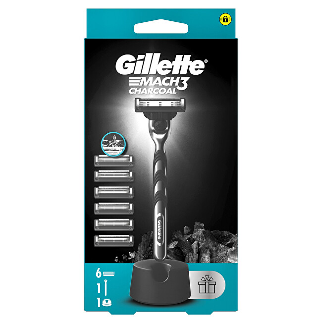 Gillette Mach3 Charcoal razor + 6 heads Vyrams