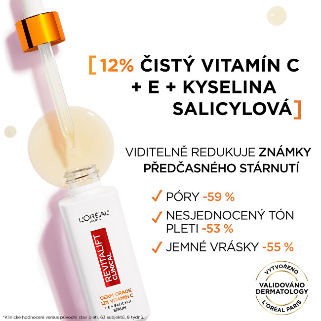 L&acute;Or&eacute;al Paris Skin serum with pure vitamin C Revita lift Clinical (Serum) 30 ml 30ml vietinės priežiūros priemonė