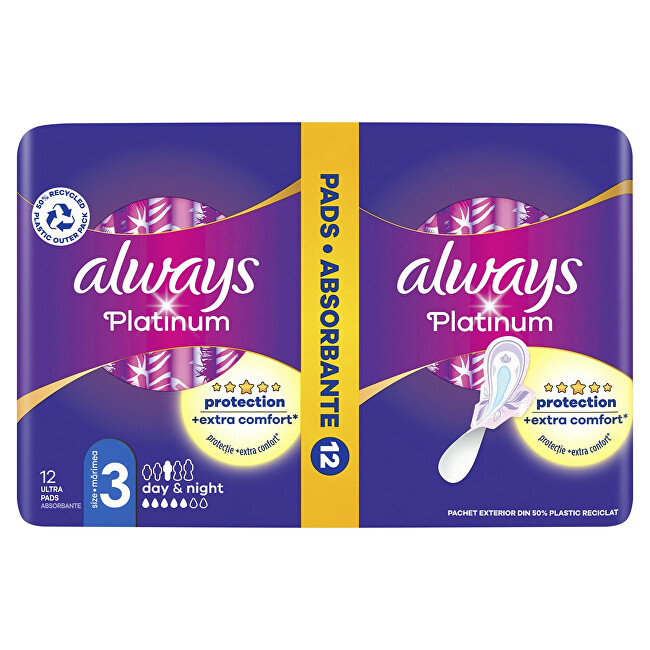 Always Ultra Platinum Night Duo sanitary napkins 12 pcs Moterims