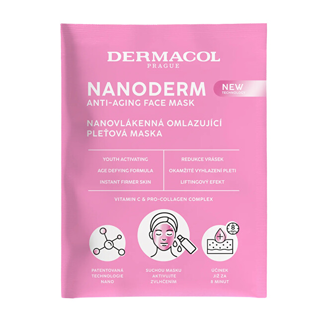 Dermacol Nanofiber rejuvenating face mask Nanoderm Face Mask 1 pc. Drėkinamasis veido kremas Moterims