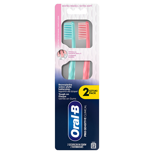 Oral B Toothbrush Pro Sensitive-Clinical 2 pcs dantų &scaron;epetėlis