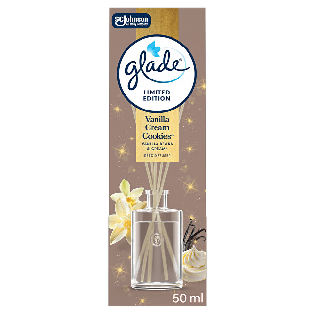 Glade Aroma diffuser Vanilla Cream Cookies 50 ml 50ml Kvapas namams su lazdelėmis