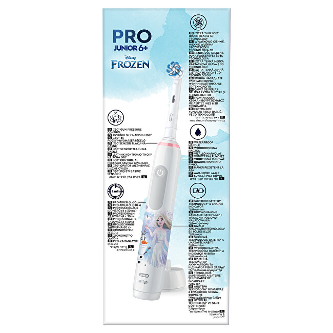 Oral B Electric toothbrush Pro3 Junior 6+ Frozen dantų &scaron;epetėlis