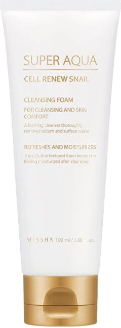 Missha Cleansing foam with snail extract Super Aqua Cell Renew Snail (Cleansing Foam) 100 ml 100ml veido putos