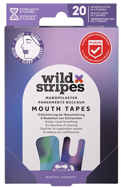 Wild Stripes Sunset Mouth Patches to support nasal breathing at night (Mouth Patches) 20 pcs Unisex