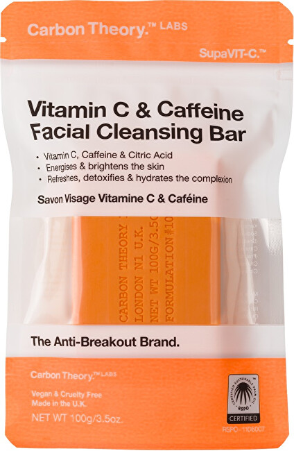 Carbon Theory Facial Cleansing Soap Vitamin C & Caffeine (Facial Cleansing Bar) 100 g Moterims
