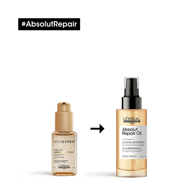 L&acute;Or&eacute;al Professionnel Multifunctional oil rinse-free treatment with protein and golden quinoa for dry and damaged hair Exp 90ml atstatomoji plaukų priežiūros priemonė