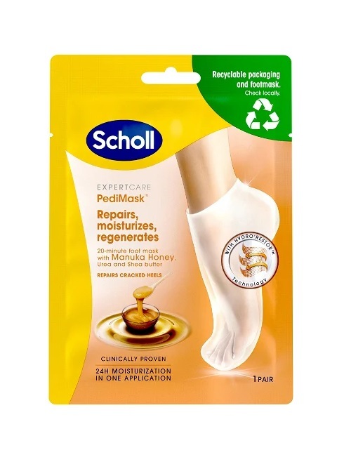 Scholl Moisturizing foot mask with manuka honey Expert Care PediMask™ (Foot Mask With Manuka Honey) 1 pair Moterims