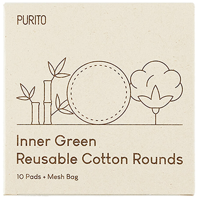 PURITO PURITO Inner Green Reusable Cotton Rounds Moterims