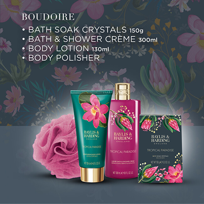 Baylis & Harding Boudoire Body Care Gift Set - Tropical Paradise Set 4 pcs Moterims
