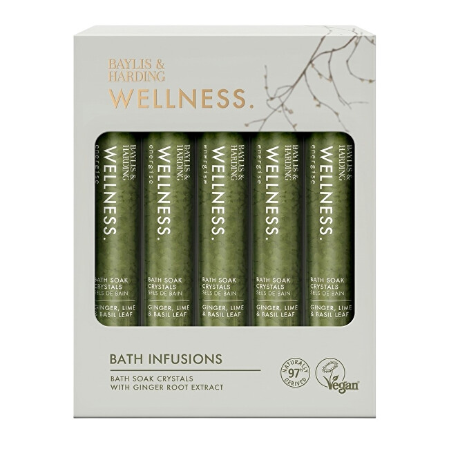 Baylis & Harding Ginger, Lime & Basil Bath Salts Set - D&aacute;rkov&aacute; sada sol&iacute; do koupele ( 5 ks ) Vonios ir du&scaron;o priemonė Moterims