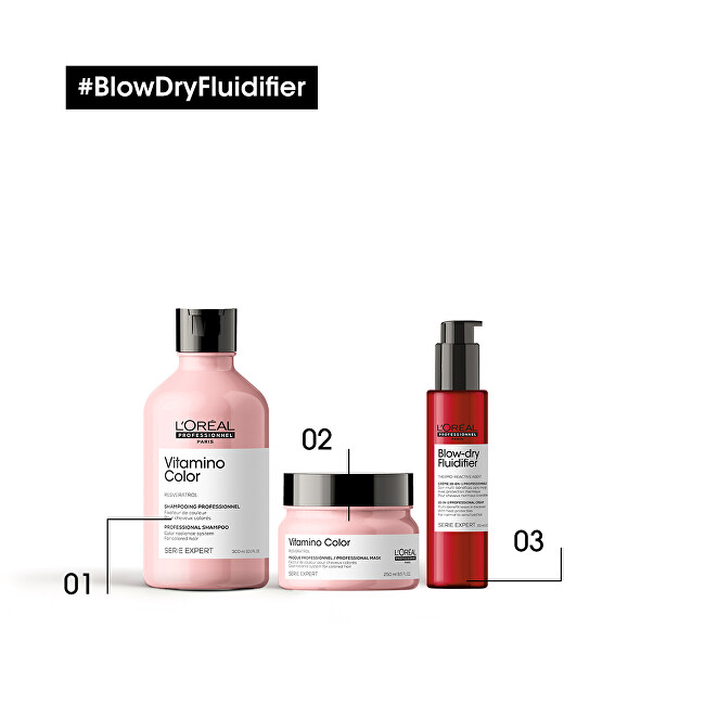 L&acute;Or&eacute;al Professionnel Expert Blow-Dry Fluidifier (Shape Memory Cream - Leave in) Heat Protection (Shape Memory Cream - Lea 150ml nenuplaunama plaukų priežiūros priemonė