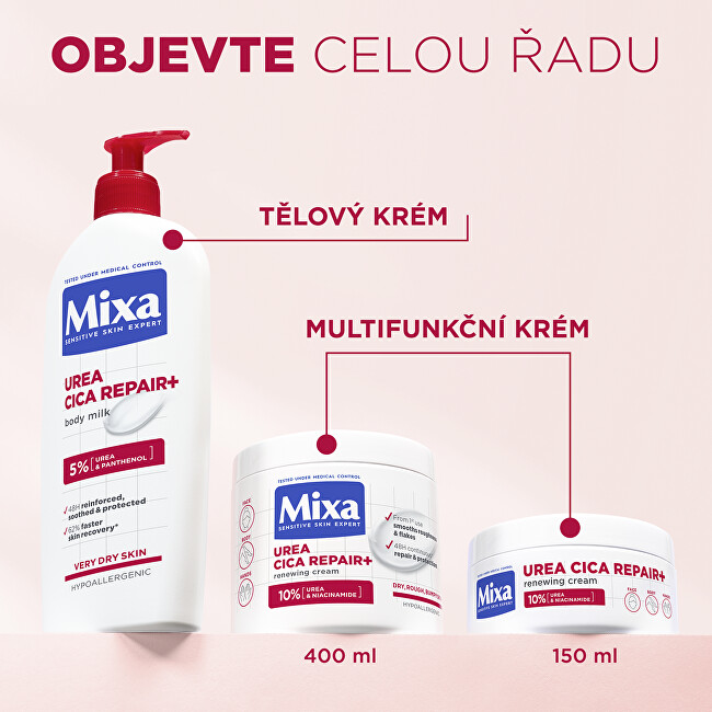 Mixa Regenerating body care for very dry and rough skin Urea Cica Repair+ (Renewing Cream) 150 ml 150ml Moterims