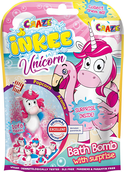 INKEE Unicorn Bath Bomb with Surprise - &Scaron;umiv&aacute; bomba do koupele s překvapen&iacute;m Vonios ir du&scaron;o priemonė