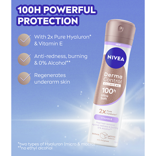 Nivea Antiperspirant spray Derma Control Clinical Ultra Soft 150 ml 150ml dezodorantas