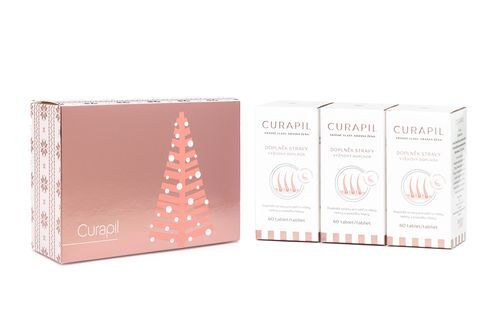 Curapil Christmas Food Supplement Pack To Support Hair Growth 180 Tablets - Tree Theme (3 x 60 tbl) Moterims