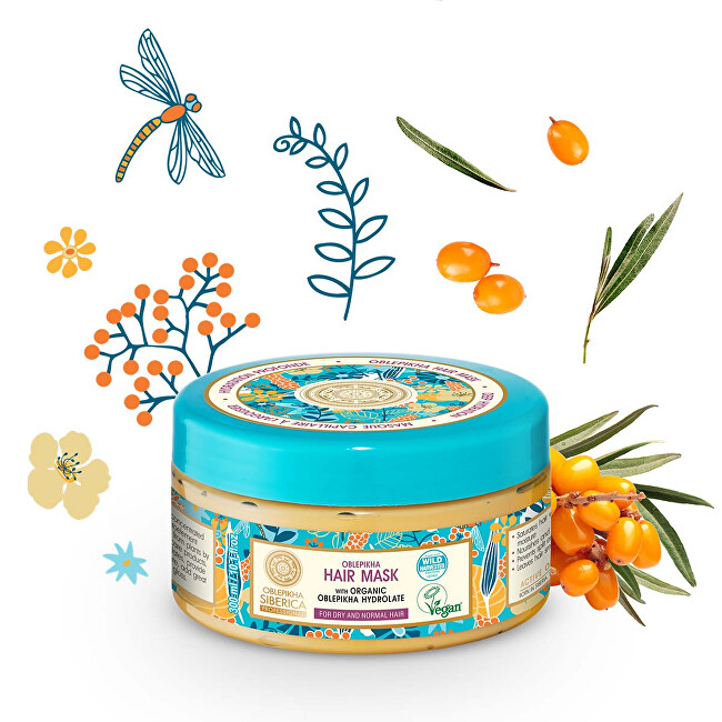 Natura Siberica Sea buckthorn moisturizing mask for normal and dry hair Oblepikha (Hair Mask) 300 ml 300&nbsp;ml atstatomoji plaukų priežiūros priemonė