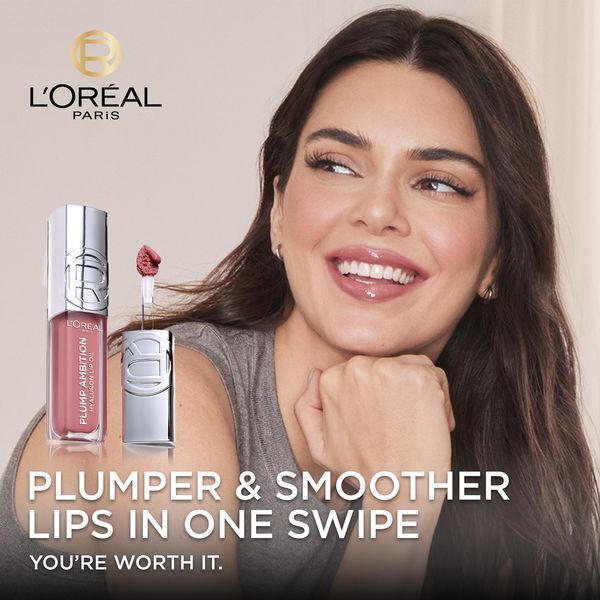 L'Or&eacute;al Paris Plump Ambition Hydrating Lip Gloss (Hyaluron Lip Oil) 5 ml 485 Wine o clock lūpų blizgesys