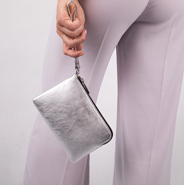 SEGALI Women&acute;s leather handbag etue A2 Silver kosmetinė