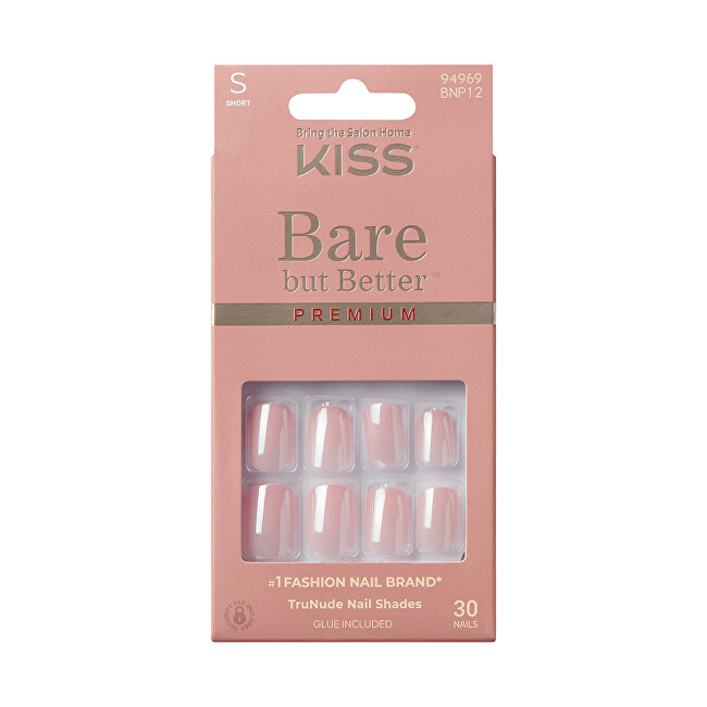 Kiss Bare-But-Better Premium Gel Nails 30 pcs Moterims