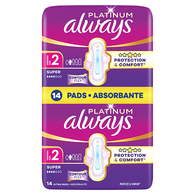 Always Ultra Platinum Super Duo sanitary napkins 14 pcs Moterims